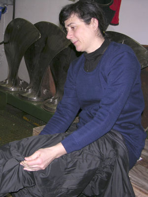 Diane sits down to pull on the thick �bunny suit,� underwear that resembles ski clothing. 