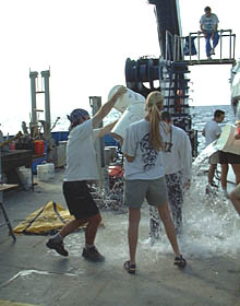 If you guessed that Tim would get doused with water, you were right!