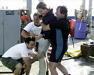 Fellow Alvin Group members Anthony, Mark, and Pat decide to show Dave how much he is appreciated...