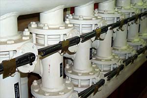 The ballast system piping for the Atlantis is used to keep the ship on even keel.