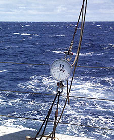 This morning, Gene Pillard, the Resident Tech, and Capt. Chris Curl did a "pull-test" on the steel trawl wire. The test ensures that the line is ready to be used for dredging and that the eye at the end of the wire will hold when under tension during dredging operations. 