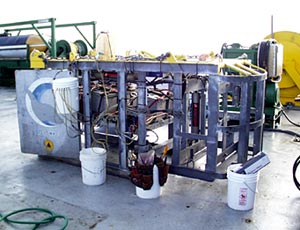  The WHOI deep-sea digital towed camera system prior to its deployment yesterday. 