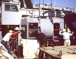 The motor clears the hatch.  