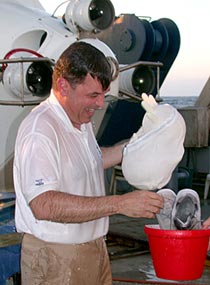 Today&rsquo;s dive was Craig McLean&rsquo;s first in Alvin. It is a tradition that first-time divers get &ldquo;christened&rdquo; with ice water on their return.