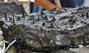 Ship�s crew using the recovery boat today got a close look at a dozen pilot whales swimming near our ship. The whales visited for about 20 minutes. (Photo by Amy Nevala)