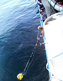  Alvin is launched just as the sun began to rise. We needed an early start so that we could get to Manzanillo on time. 