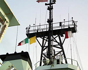 This is what a properly donned survival (Gumby) suit looks like.