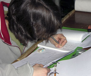 Doing this many experiments means making very careful records. Every night, Lena Von Harbou records data in her notebooks. (Photo by Kate Madin, WHOI)