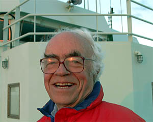 Lou Cabot enjoying the view as we head out to sea. 