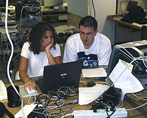 Danielle Fino and Sam Dean work on the Dive and Discover web site for today's posting.