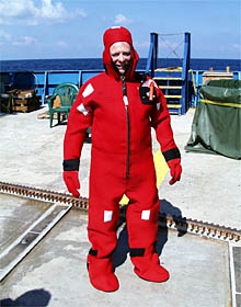 Gary has the Gumby suit completely on. 