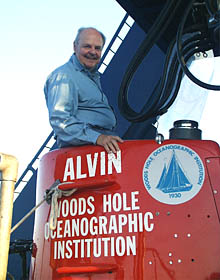 Bob James climbs into Alvin.