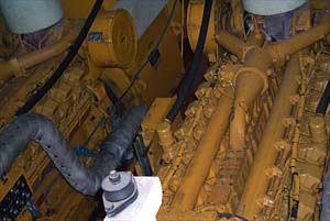 One of the six main engines that produces power which propels the ship through the water. 