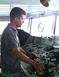 Captain Buck on the Bridge of R/V Melville.