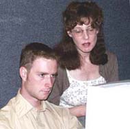 Tim Head learns about the data logging computer during Rachel’s 1200-1600 hr watch.