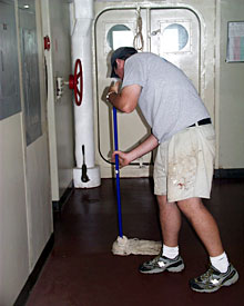 The Knorr shines thanks to crew members like Seaman Mike Doherty.  