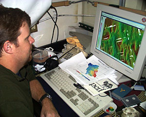 DSOG Technician Paul Johnson processes multibeam data and creates maps of the seafloor.  