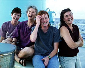 Happy to be out in the Saturday sunshine are (left to right) Colleen Cavanaugh, Chi Meredith, Lori Dolby and Shana Goffredi.  