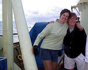 Science Writer Amy Nevala and Web Developer Lori Dolby work together to help produce the Dive and Discover website.  