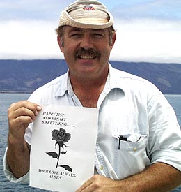 Alden Luallin sends a very special anniversary message to his wife, Casimera. 