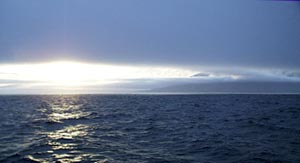 Sunrise over Fernandina. 