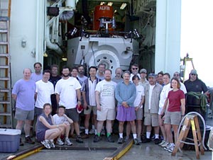  The entire science party wishes you farewell from the Galápagos Rift 2002 Expedition, and hopes you will Dive and Discover again with us!