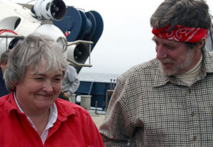 Tube worms measuring 3 to 4 inches were retrieved along with a sample of a black smoker hydrothermal vent chimney called Roane. The red worms live in the white casings and emerge from the trumpet-shaped ends to feed.