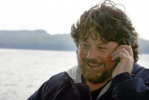 As Atlantis enters the Strait of Juan de Fuca—and cell phones again become useable—Jeff Perkins talks with his two-year-old granddaughter, Shelby, for the first time in more than two weeks.  