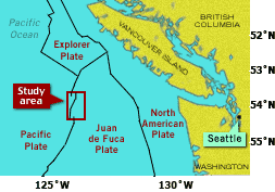 juan de fuca ridge map